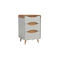 Modern Minimalist Nightstand with Three Drawers and Wooden Top