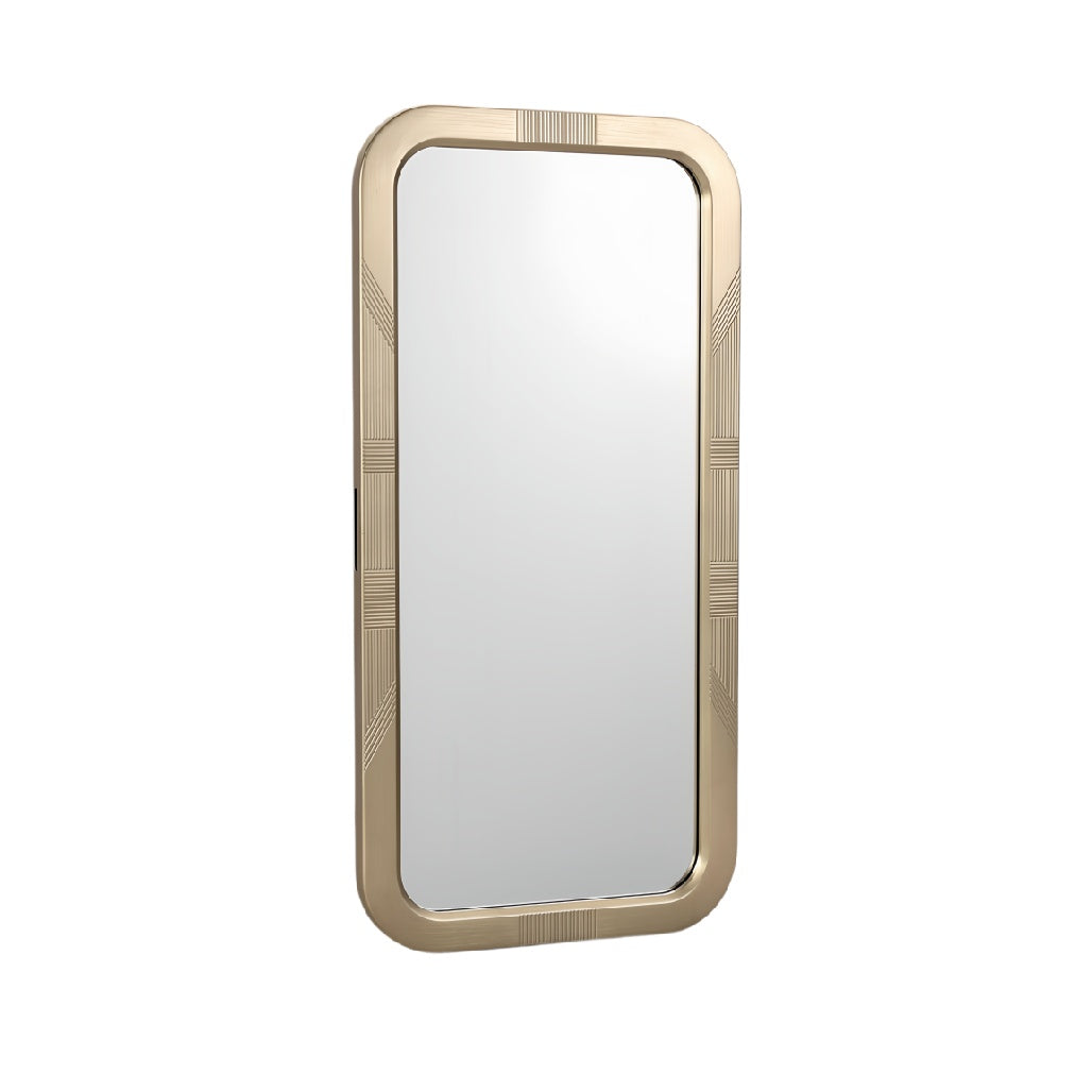 Stylish Rectangular Wall Mirror with Decorative Frame